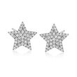 .19 ct. t.w. Diamond Star Stud Earrings in 14kt White Gold