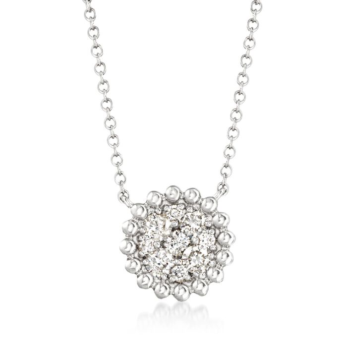 .43 ct. t.w. Diamond Cluster Necklace in 14kt White Gold