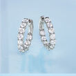 4.00 ct. t.w. Diamond Inside-Outside Hoop Earrings in Platinum