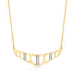 Judith Ripka &quot;Selvaggia&quot; .12 ct. t.w. Diamond Open-Station Necklace in 14kt Yellow Gold