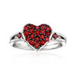 1.00 ct. t.w. Garnet Heart Ring in Sterling Silver