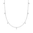 .87 ct. t.w. Diamond Station Necklace in 14kt White Gold