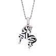 .20 ct. t.w. White Topaz Zebra Pendant Necklace with Black and White Enamel in Sterling Silver