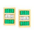 .50 ct. t.w. Emerald and .15 ct. t.w. Diamond Earrings in 14kt Yellow Gold