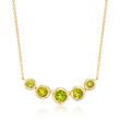 2.60 ct. t.w. Bezel-Set Peridot Necklace in 18kt Gold Over Sterling