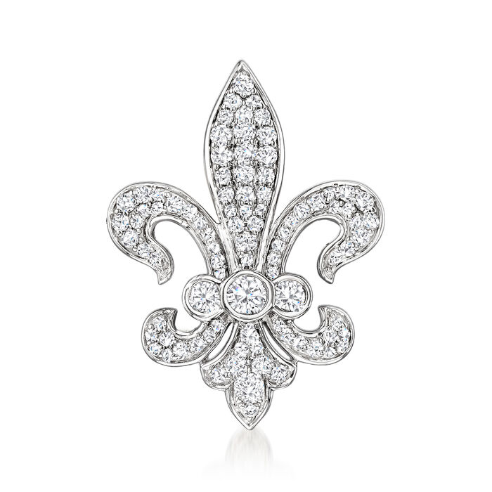 1.00 ct. t.w. Diamond Fleur-De-Lis Pin in Sterling Silver