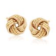 18kt Yellow Gold Textured Love Knot Earrings