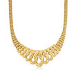 Italian 18kt Yellow Gold Graduated Link Necklace