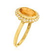 2.20 Carat Citrine and .12 ct. t.w. Diamond Ring in 14kt Yellow Gold