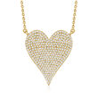 1.20 ct. t.w. Emerald and .65 ct. t.w. Diamond Reversible Heart Necklace in 14kt Yellow Gold