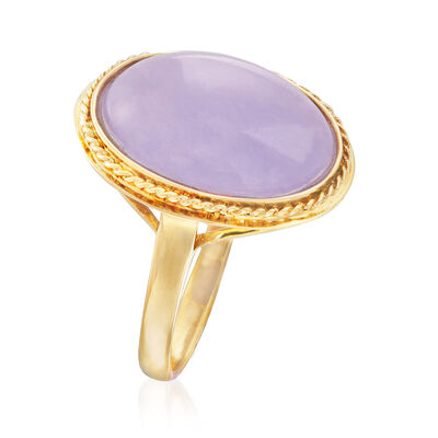 Lavender Jade Ring in 14kt Yellow Gold