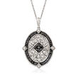1.00 ct. t.w. Black and White Diamond Pendant Necklace in Sterling Silver
