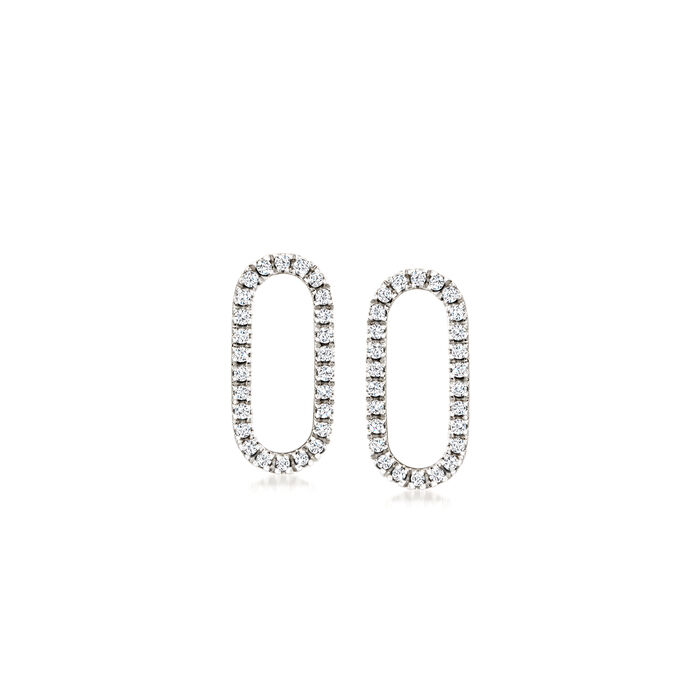.15 ct. t.w. Diamond Paper Clip Link Earrings in Sterling Silver