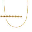 Italian 1.5mm 18kt Yellow Gold Rope-Chain Necklace