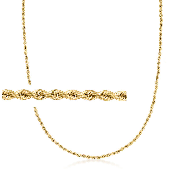 Italian 1.5mm 18kt Yellow Gold Rope-Chain Necklace