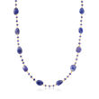 74.00 ct. t.w. Tanzanite Bead Station Necklace in 18kt Gold Over Sterling