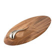 Nambe Acacia Wood Swoop Cheese Board with Knife