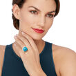 Turquoise and .70 ct. t.w. White Zircon in 18kt Gold Over Sterling