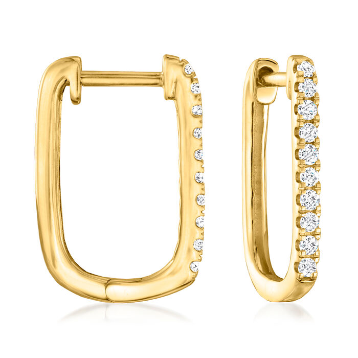 .20 ct. t.w. Diamond Paper Clip Link Hoop Earrings in 14kt Yellow Gold