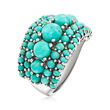 Turquoise Multi-Row Ring in Sterling Silver