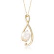 8-8.5mm Cultured Pearl Free-Form Pendant Necklace in 14kt Yellow Gold
