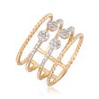 .35 ct. t.w. Diamond Four-Row Open Space Ring in 14kt Yellow Gold