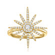 C. 2000 Vintage .40 ct. t.w. Diamond Starburst Ring in 18kt Yellow Gold