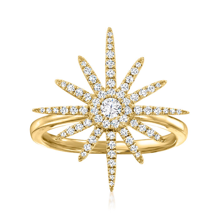 C. 2000 Vintage .40 ct. t.w. Diamond Starburst Ring in 18kt Yellow Gold