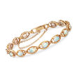 C. 1960 Vintage Opal Link Bracelet with Diamond Accents in 18kt Yellow Gold