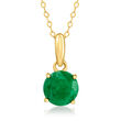 1.50 Carat Emerald Pendant Necklace in 10kt Yellow Gold