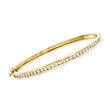 C. 1990 Vintage 1.20 ct. t.w. Diamond Bangle Bracelet in 14kt Yellow Gold
