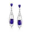 Tanzanite and 3.36 ct. t.w. Diamond Drop Earrings in 18kt White Gold