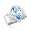5.75 Carat Sky Blue Topaz Ring in Sterling Silver