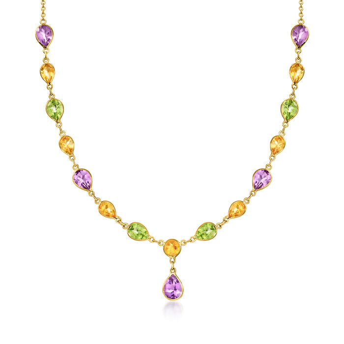8.40 ct. t.w. Multi-Gemstone Y-Necklace in 14kt Yellow Gold