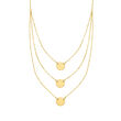Italian 14kt Yellow Gold Personalized Three-Strand Disc Necklace