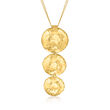 Italian 18kt Gold Over Sterling Hammered Graduated-Circle Necklace
