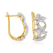 .20 ct. t.w. Diamond Starfish Hoop Earrings in Sterling Silver and 18kt Gold Over Sterling