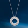 1.00 ct. t.w. Diamond Open Eternity Circle Pendant Necklace in 14kt White Gold