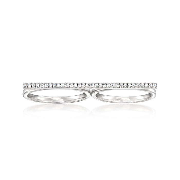.20 ct. t.w. Diamond Two-Finger Bar Ring in Sterling Silver