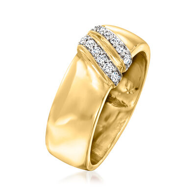 .15 ct. t.w. Diamond Double-Stripe Ring in 18kt Yellow Gold