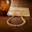 Italian 14kt Yellow Gold Graduated 2.5-9mm Bead Necklace
