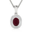 1.50 Carat Ruby and .26 ct. t.w. Diamond Pendant Necklace in 14kt White Gold
