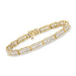 5.00 ct. t.w. Round and Baguette Diamond Bracelet in 14kt Yellow Gold