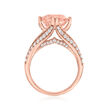 3.60 Carat Morganite Ring with .67 ct. t.w. Diamonds in 18kt Rose Gold