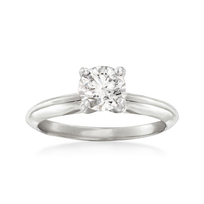 1.00 Carat Certified Diamond Solitaire Engagement Ring in 14kt White Gold