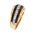 C. 1960 Vintage 1x22 Onyx Ring with .35 ct. t.w. Diamonds in 18kt Yellow Gold