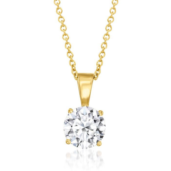 1.00 Carat Lab-Grown Diamond Solitaire Necklace in 14kt Yellow Gold