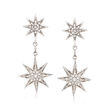 .50 ct. t.w. Diamond Starburst Drop Earrings in Sterling Silver