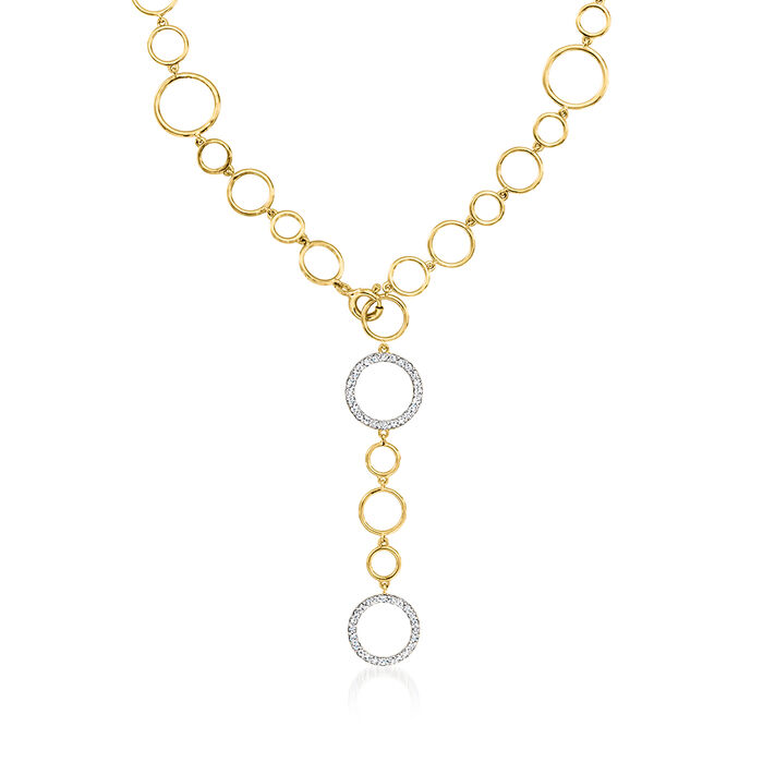 .40 ct. t.w. Diamond Circle-Link Lariat Necklace in 18kt Gold Over Sterling