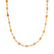 Carnelian Station Bead Necklace in 18kt Gold Over Sterling
